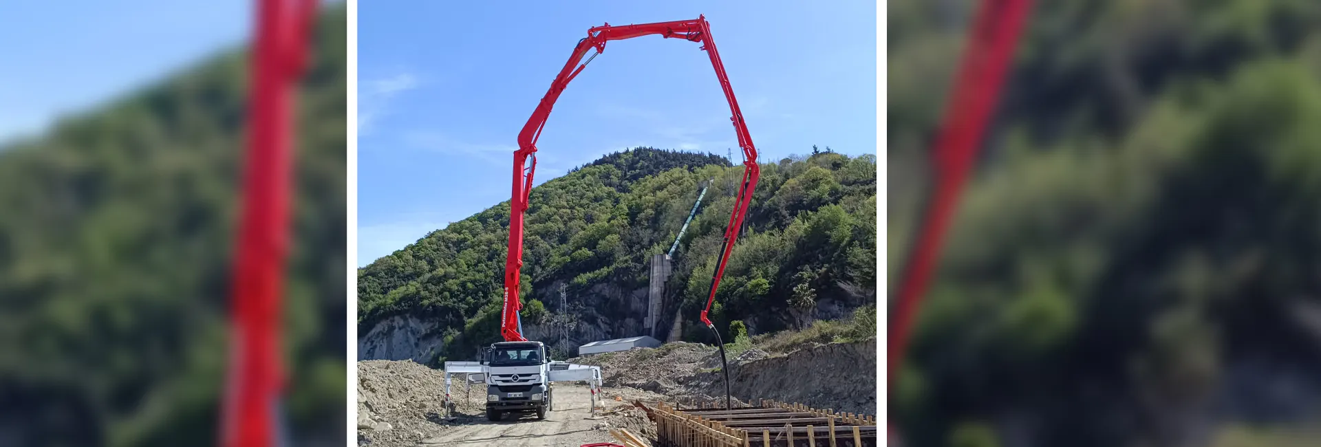 Çetin Beton pompası ile beton dökümü, Sinop